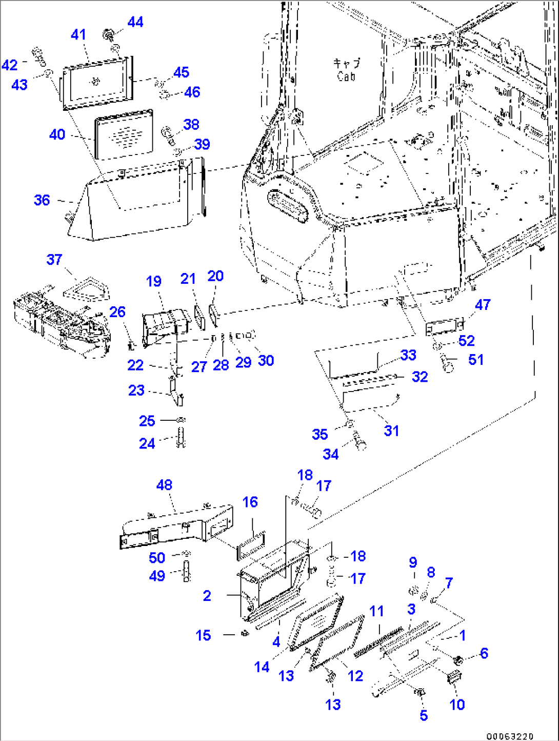 ROPS Cab And Floor Frame Group Air Conditioner and Heater, Filter (#C10001-)