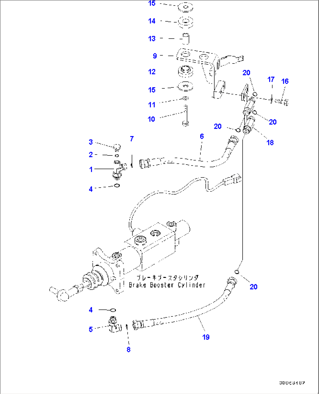 ROPS CAB AND FLOOR FRAME GROUP (INCHING BRAKE PIPING)