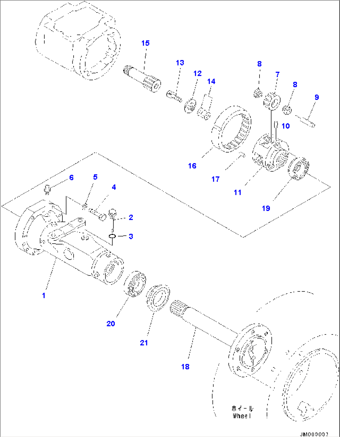 Front Axle, Final Drive and Housing, L.H. (#60001-)
