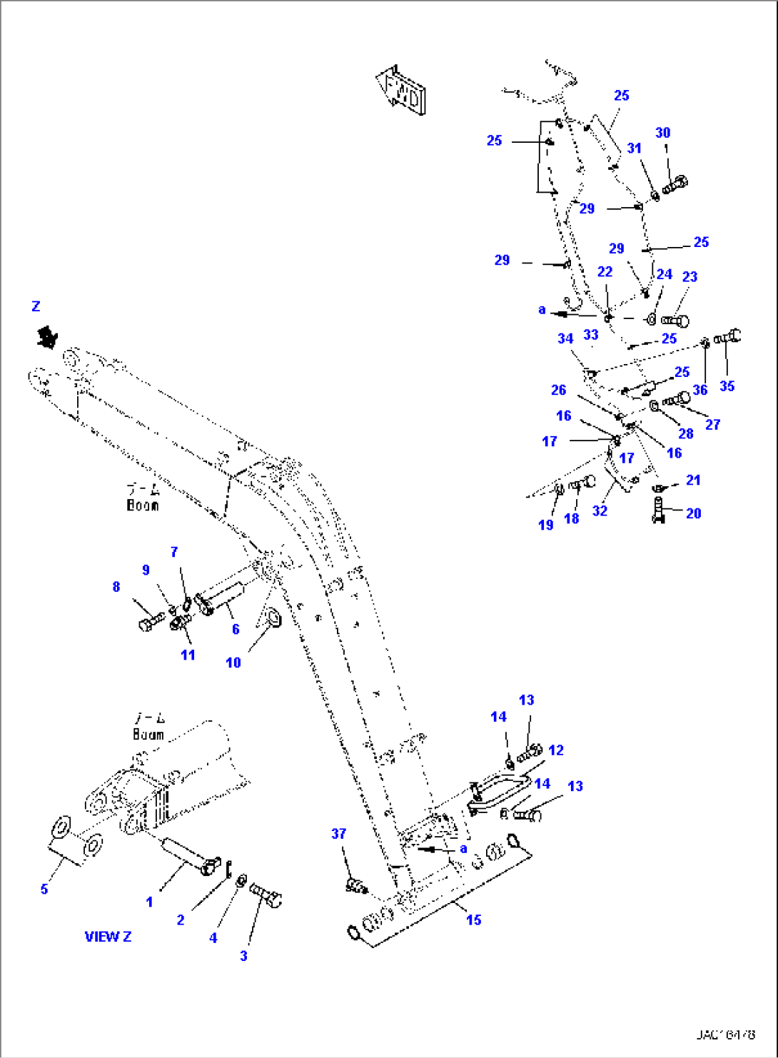 BOOM, PIPING MOUNTING AND HANDRAIL, 2 ATTACHMENT