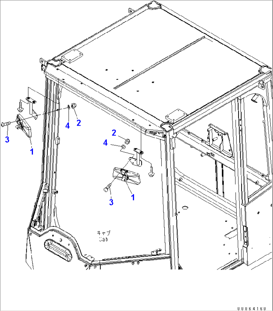ROPS CAB (MIRROR) (KOMTRAX)(#55001-)