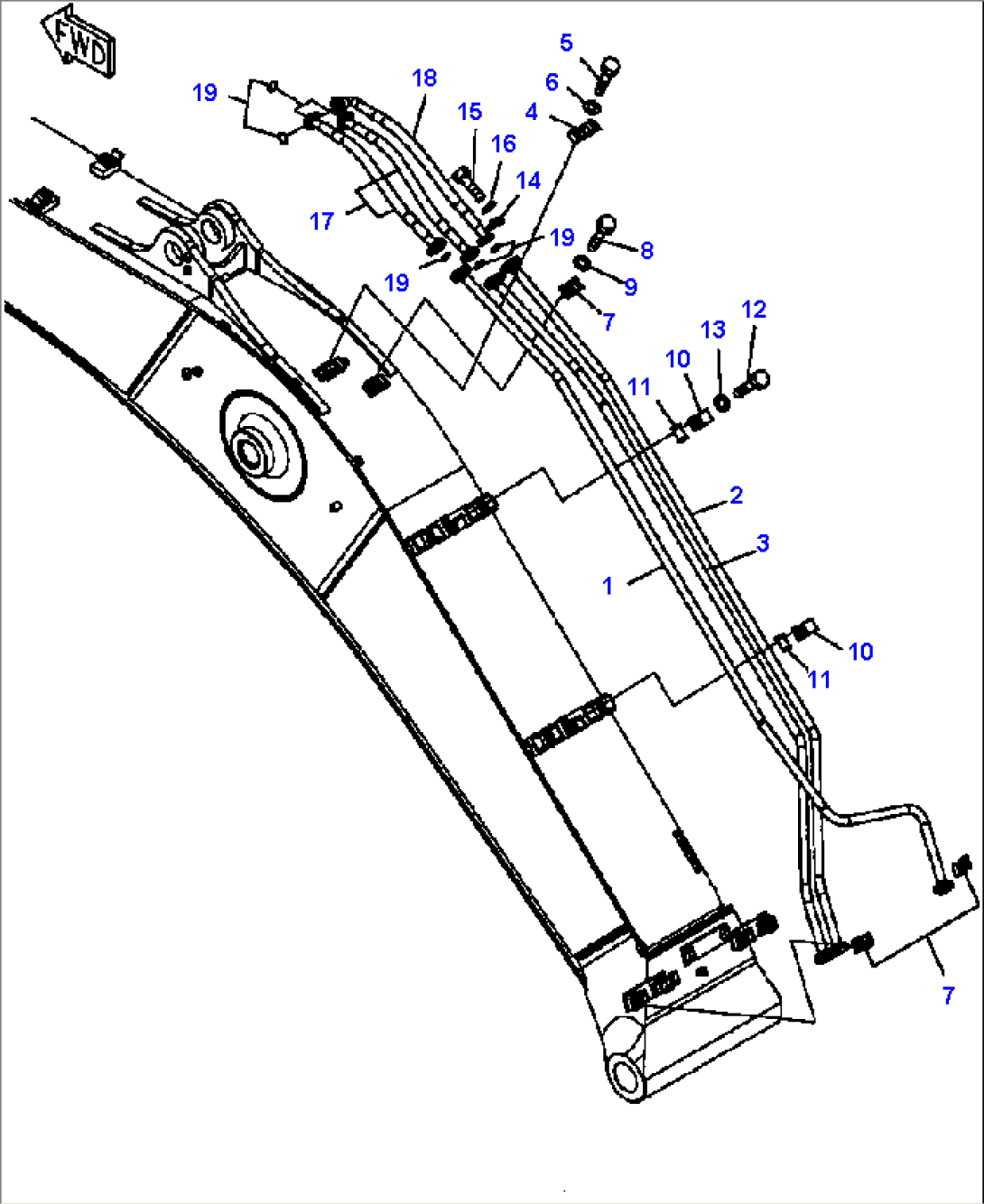 T1110-02A0 BOOM ARM CYLINDER LINE