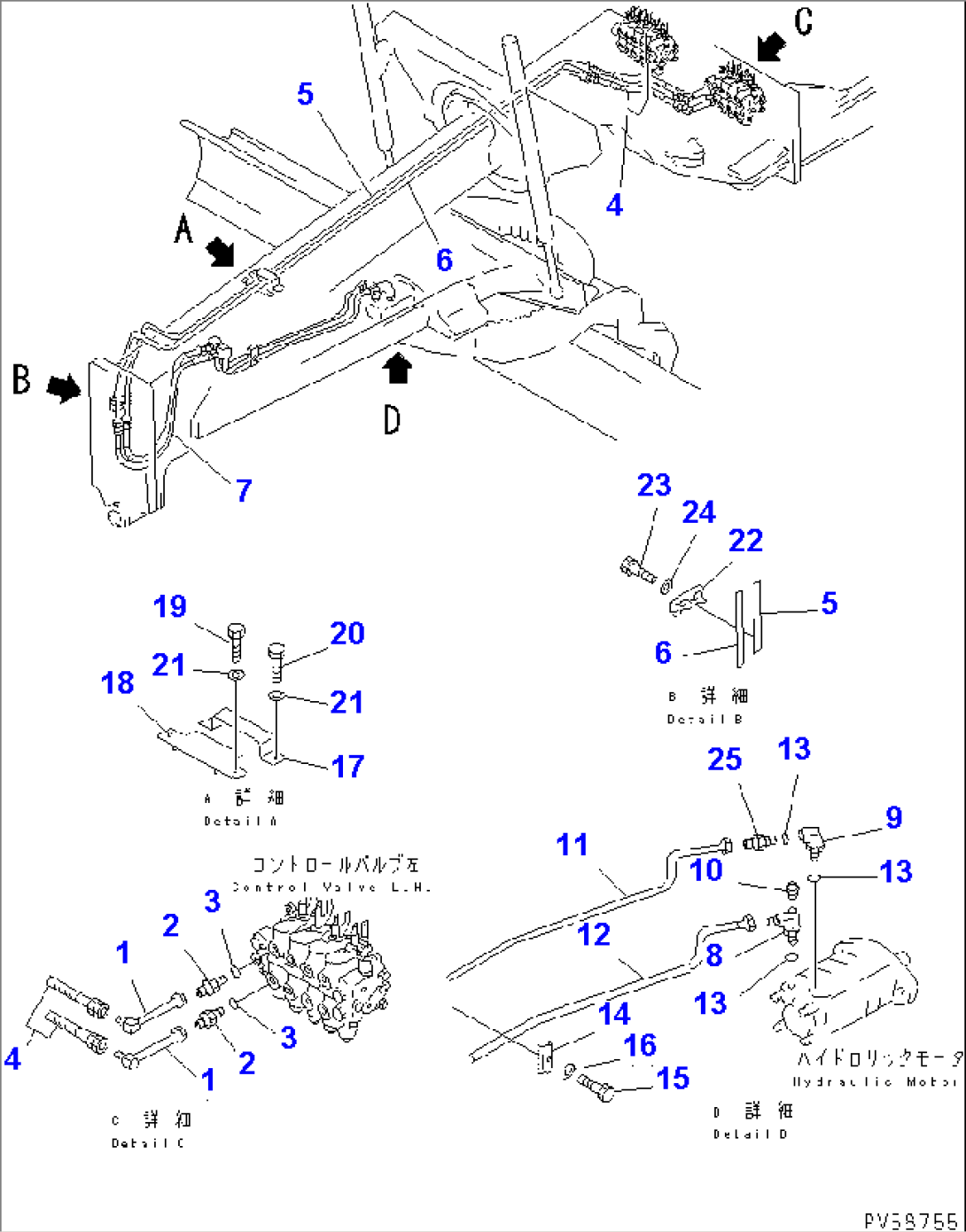 HYDRAULIC PIPING (CIRCLE MOTOR LINE)