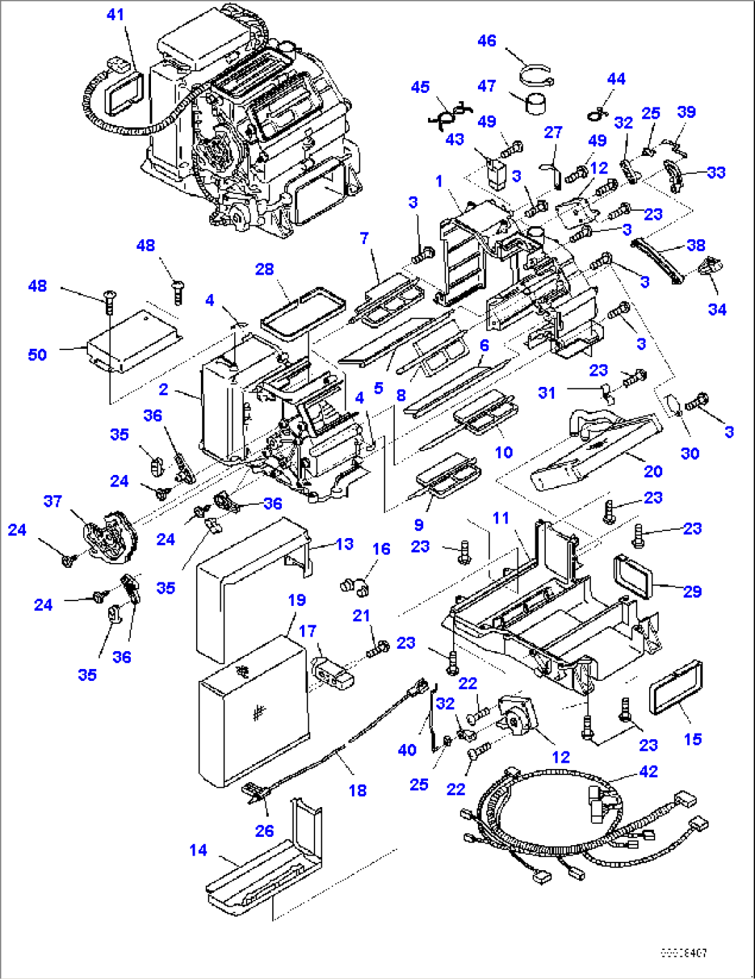 Cab, Inner Parts, Air Conditioner Unit (1/2) (#2785-)