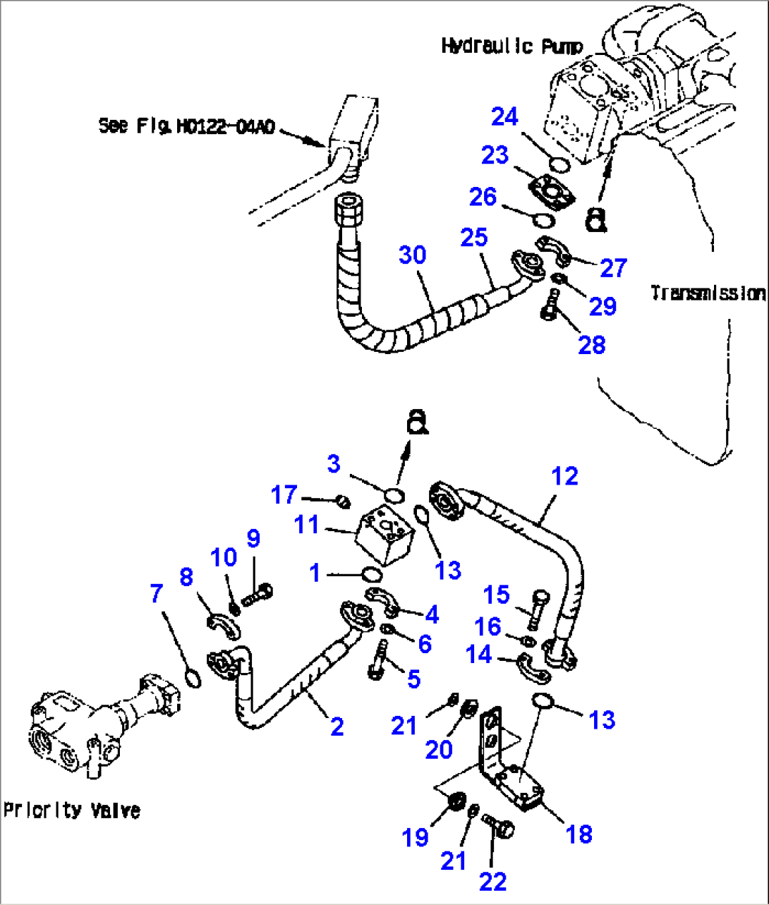 FIG NO. H4200-02A0 HYDRAULIC PIPING (DELIVERY LINE)