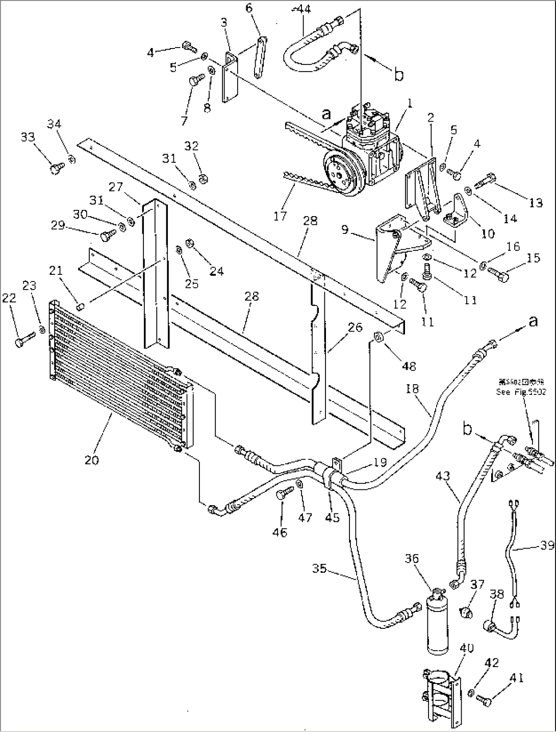 AIR CONDITIONER (1/4) (COMPRESSOR TO CONDENSER)