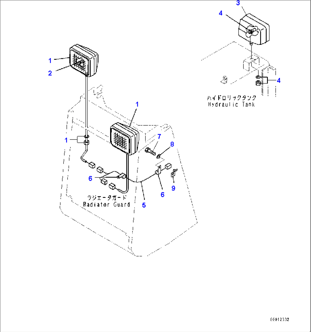 Front Working Lamp and Rear Working Lamp (#90210-)