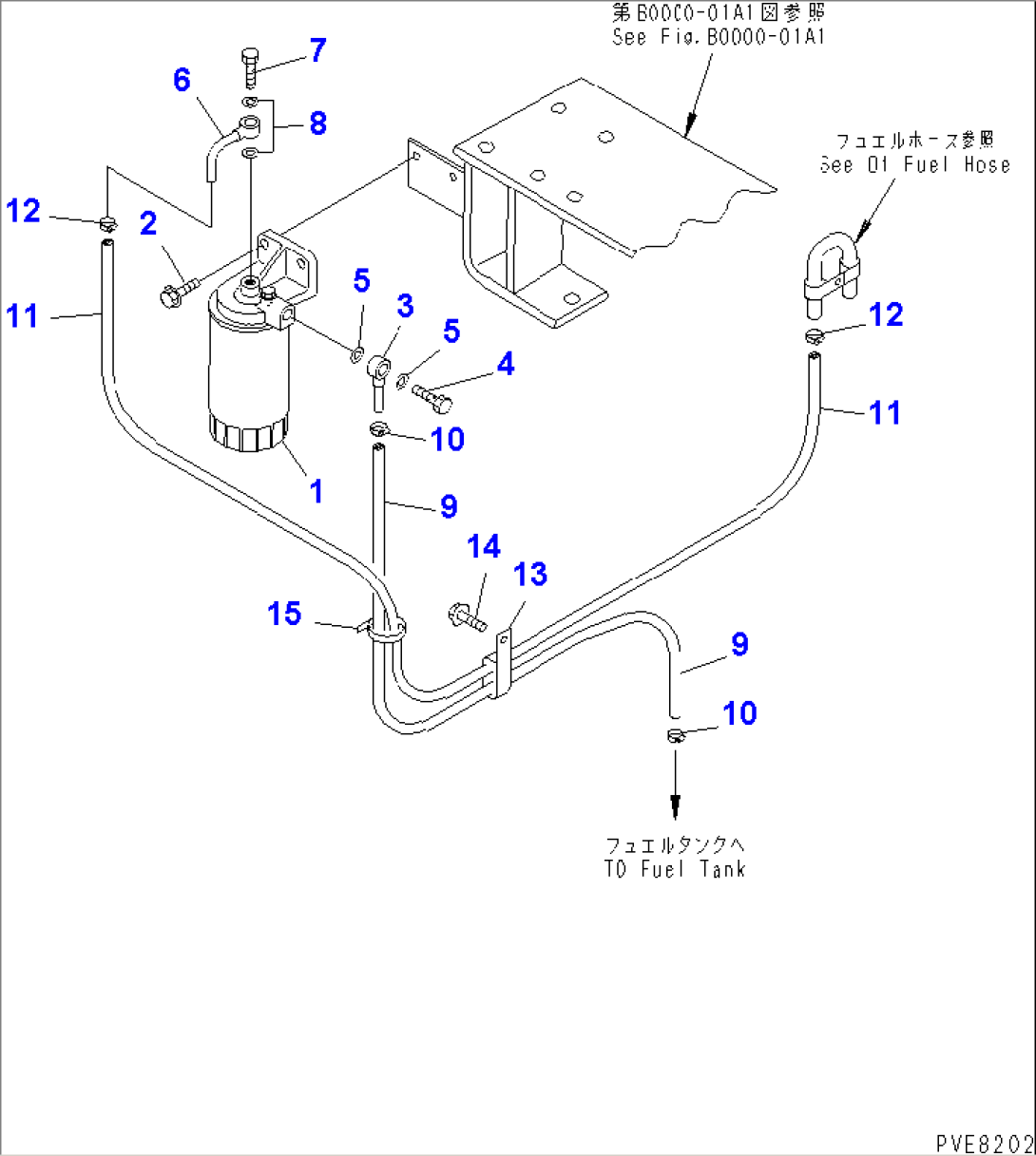 FUEL LINE(FUEL FILTER AND PIPING)(WITH DUST SEPARATE FUEL FILTER)