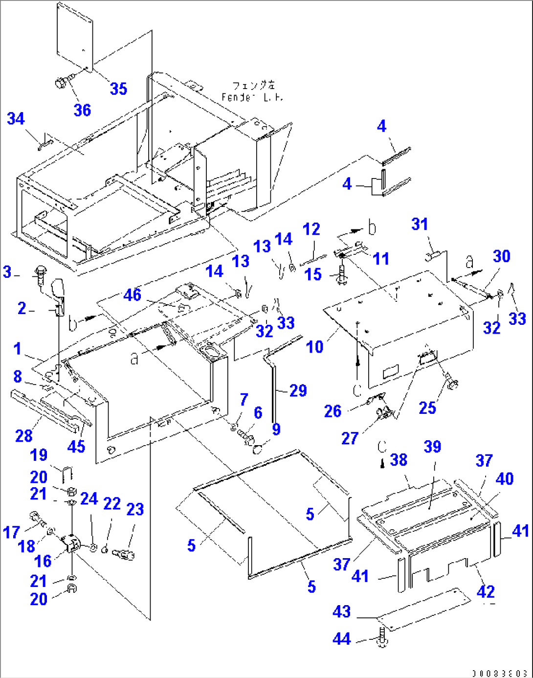 BATTERY BOX (LOWER FENDER¤ L.H. 2/2) (-40ßC SPEC.)(#1122-)