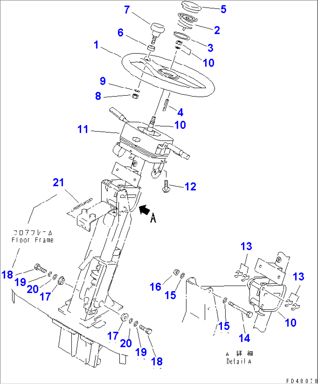 STEERING WHEEL AND COLUMN (1/2)(#60001-)