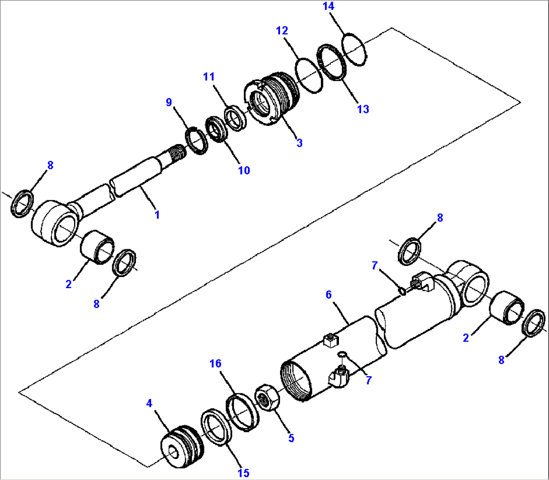 T1700-7020 BUCKET TIPPING DUMP CYLINDER - L.H.