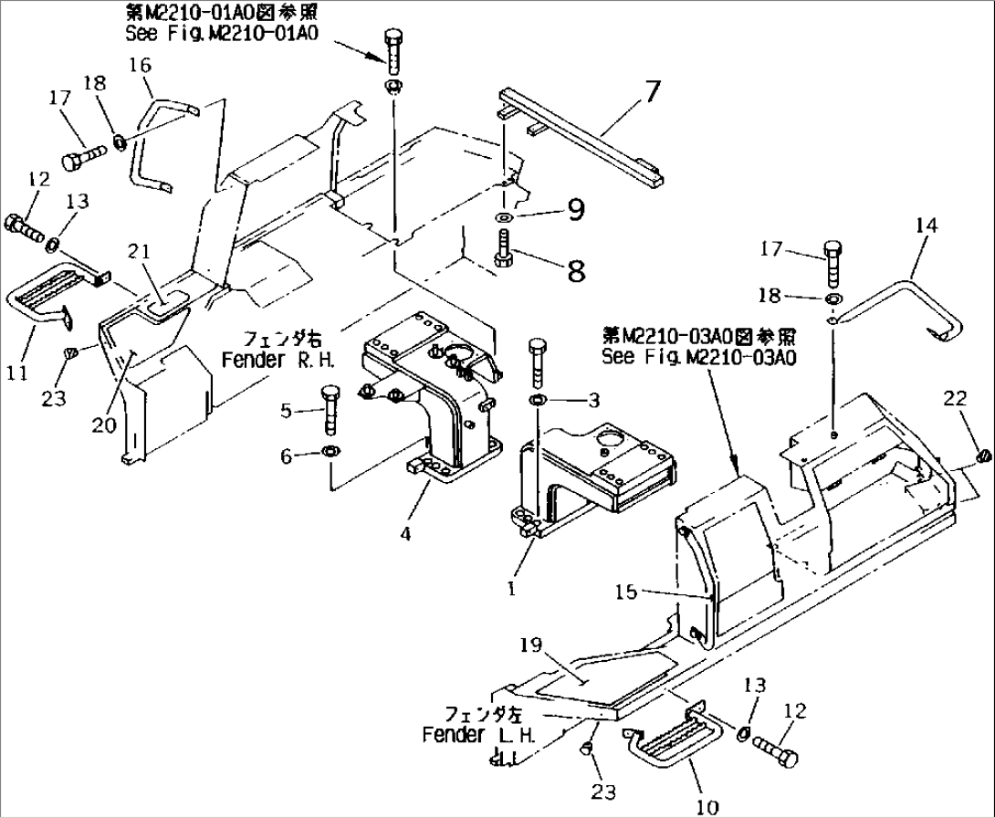 FENDER (BRACKET AND HANDLE)(#3001-)