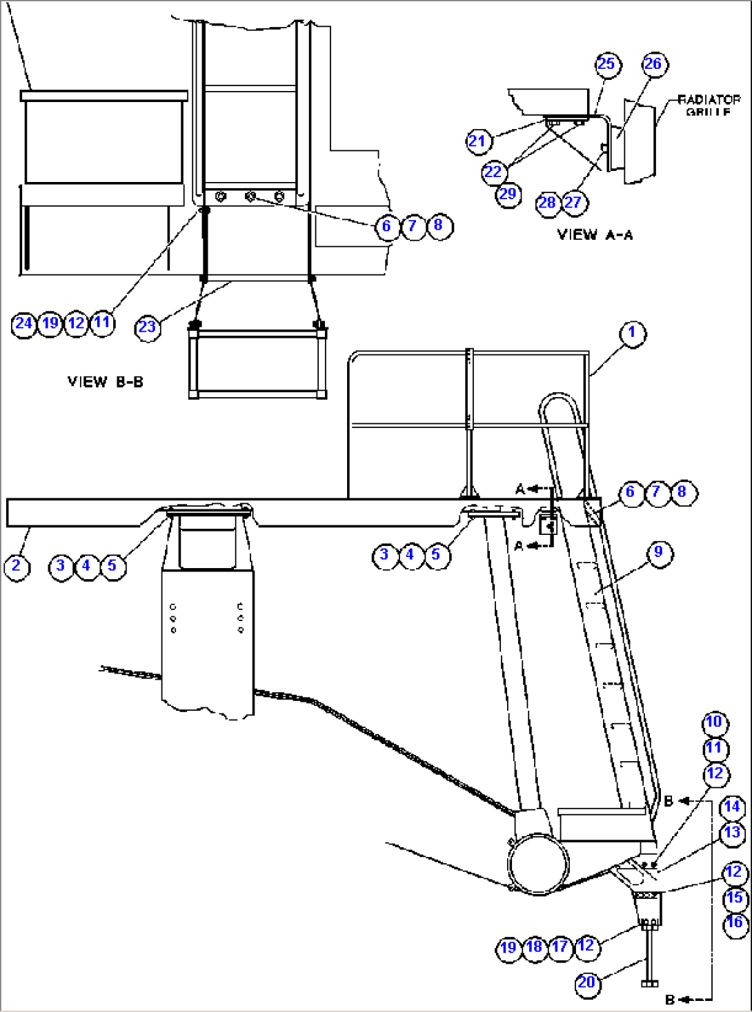 RIGHT DECK, HANDRAIL & LADDER