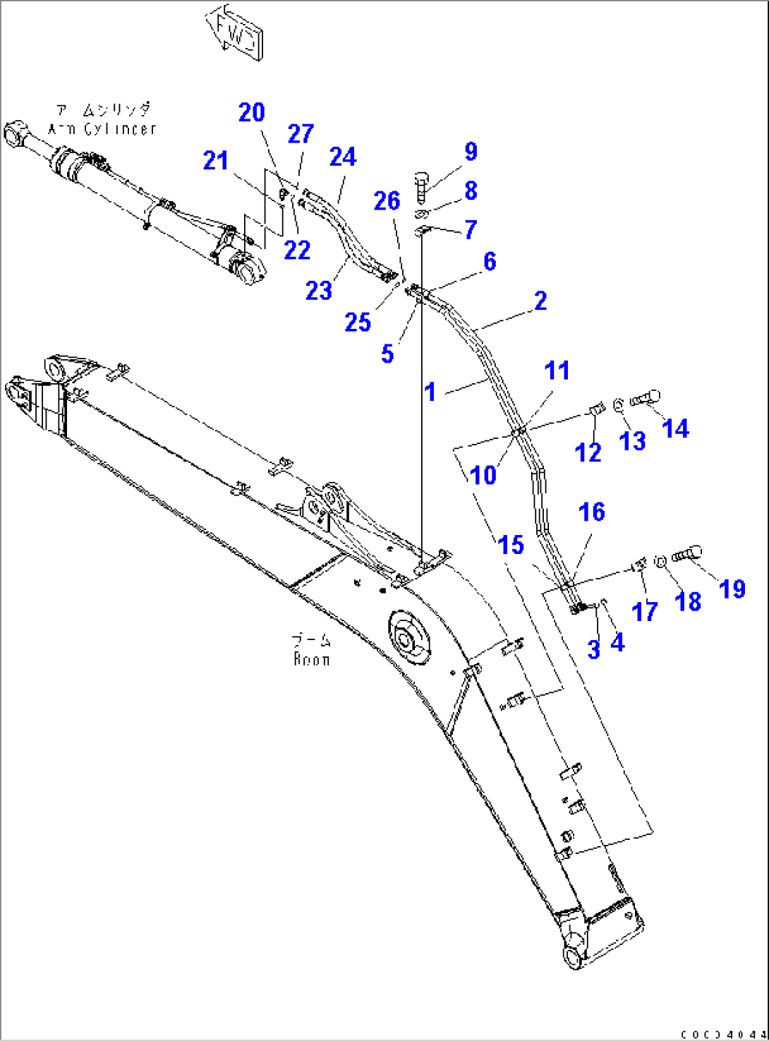 1-PIECE BOOM (ARM CYLINDER LINE)