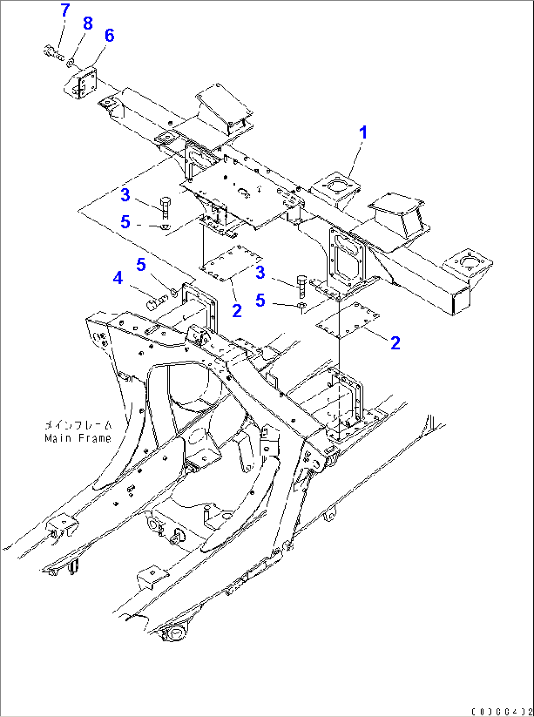 REAR SUPPORT (WITH MUFFLER)(#11001-)