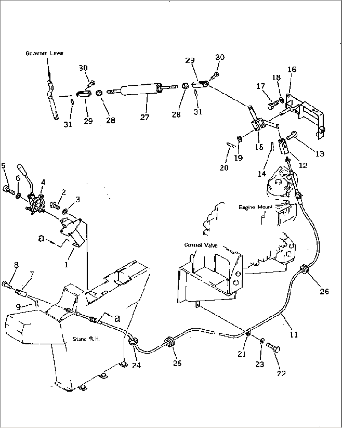 FUEL CONTROL LEVER (FOR WRIST CONTROL) (WITHOUT AUTO DECELERATION)