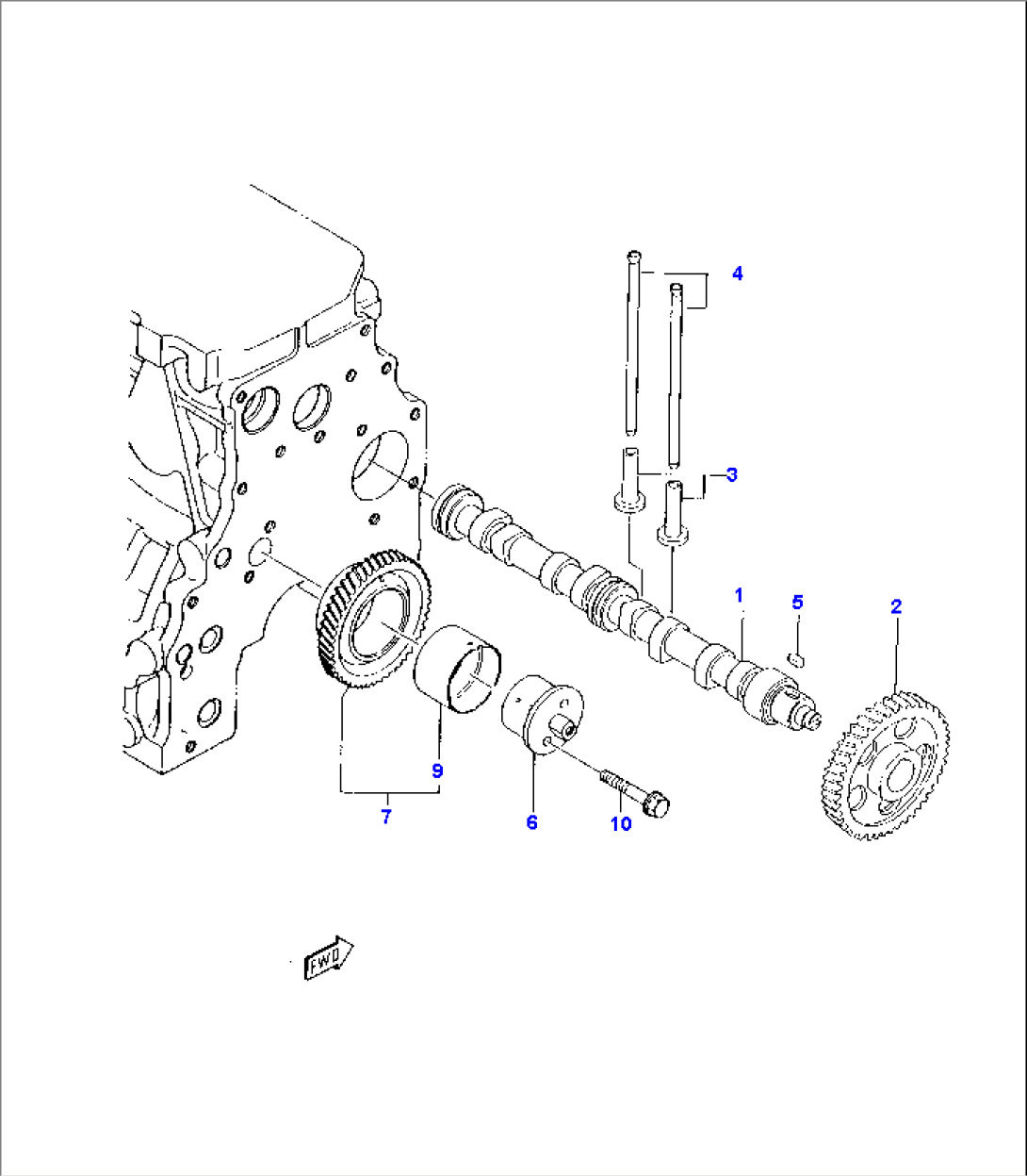 CAMSHAFT AND DRIVING GEAR