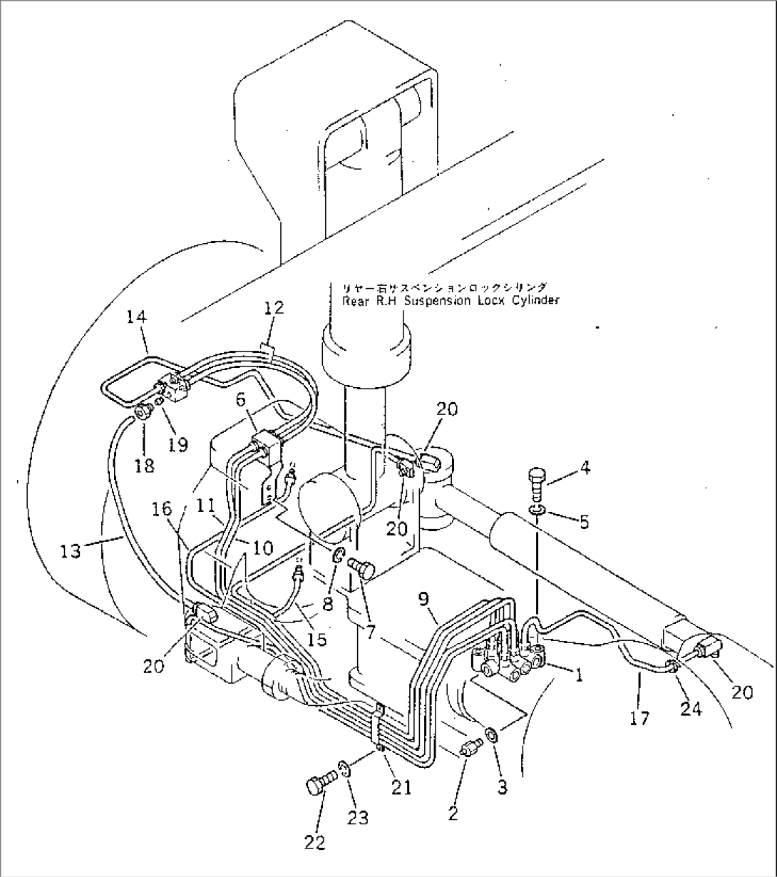 CENTRAL LUBRICATION PIPING (DISTRIBUTOR REAR R.H.) (EXCEPT JAPAN)