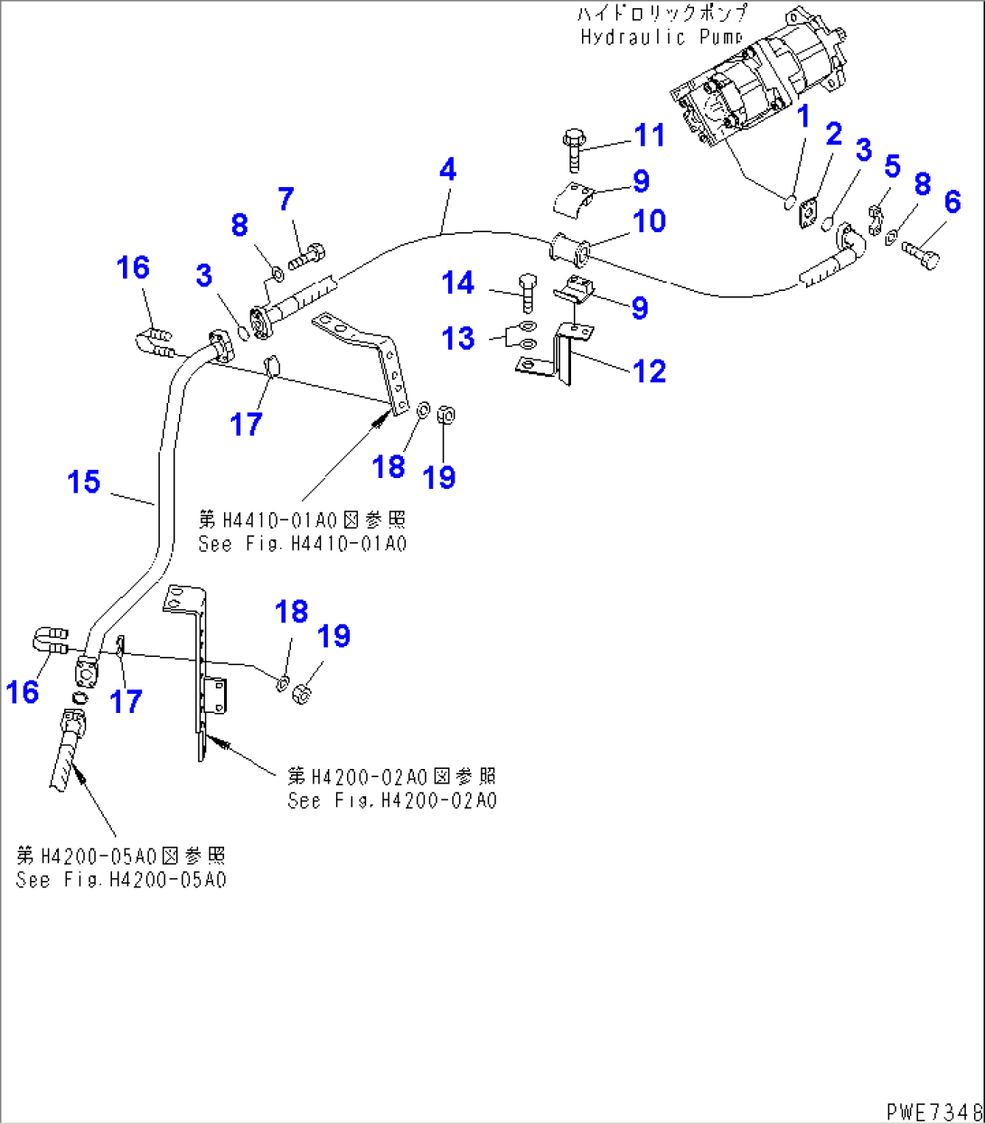 HYDRAULIC LINE (DELIVERY LINE¤ FOR STEERING DEMAND VALVE¤ 1/2)(#50001-52000)