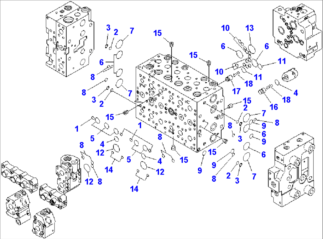 MAIN VALVE (7-SPOOL) (ARM HOLDING VALVE) (5/21)