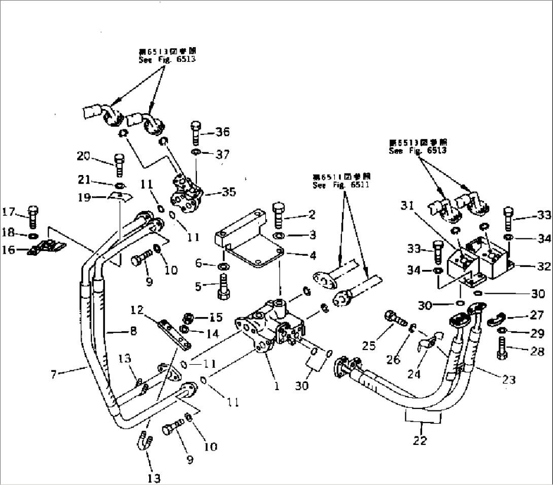 HYDRAULIC PIPING (TANK TO LIFT CYLINDER) (2/3)