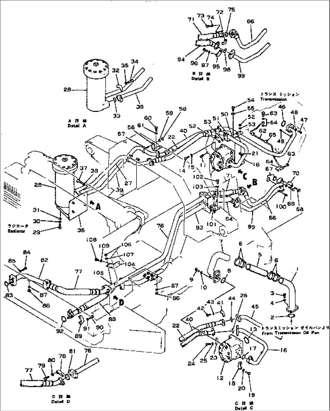 TORQUE CONVERTER AND TRANSMISSION PIPING(#1005-1006)