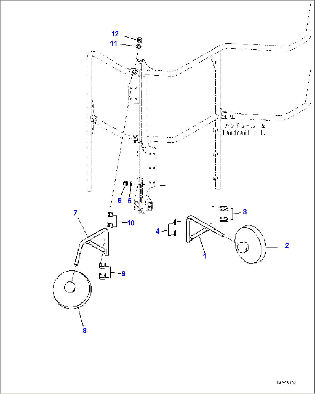 Step and Handrail, Under Mirror (#50001-)