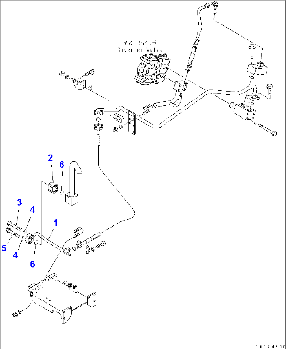 EMERGENCY STEERING PIPING (PILOT LINE)(#51075-)