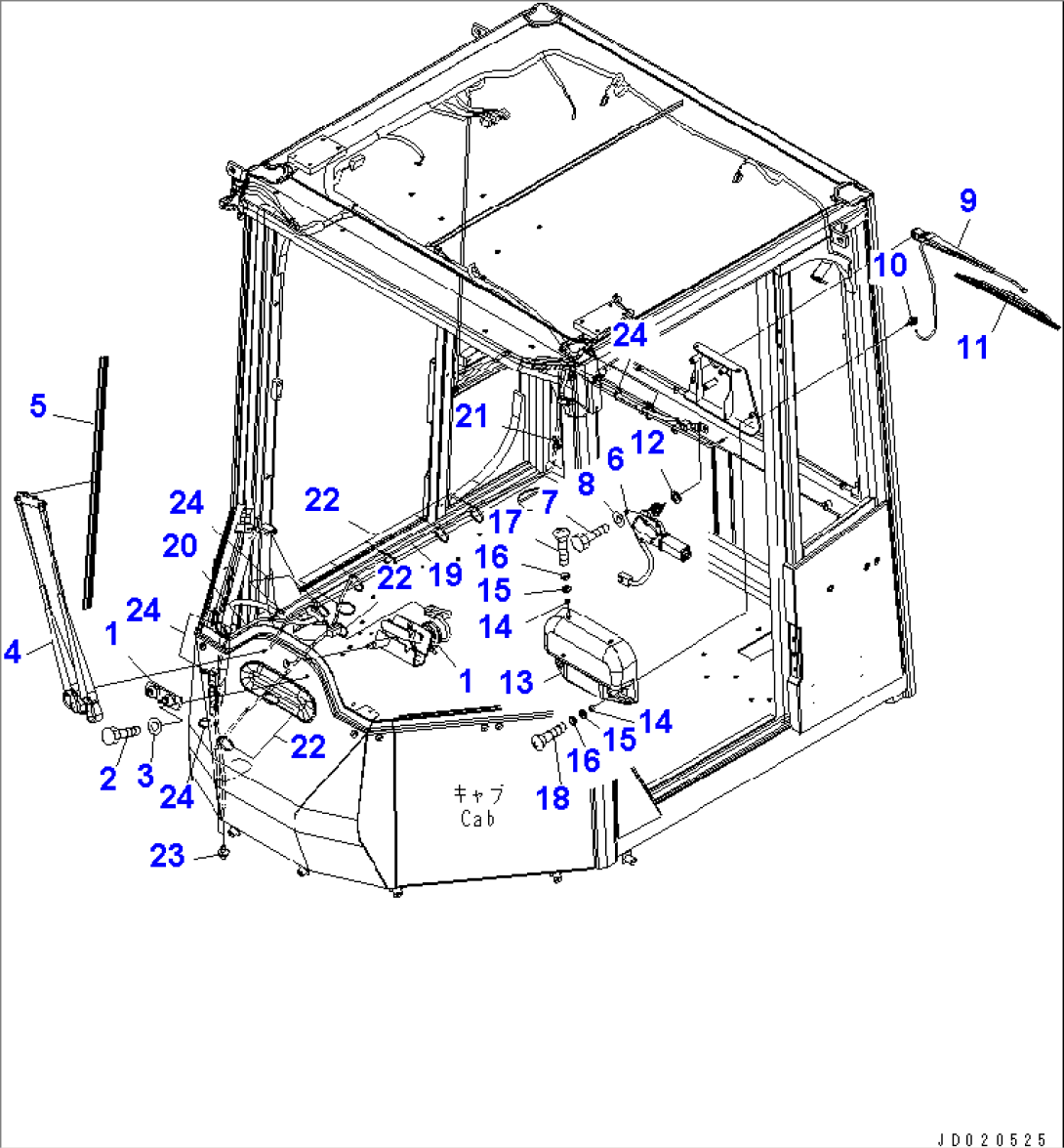 ROPS CAB (WIPER)(#60001-)