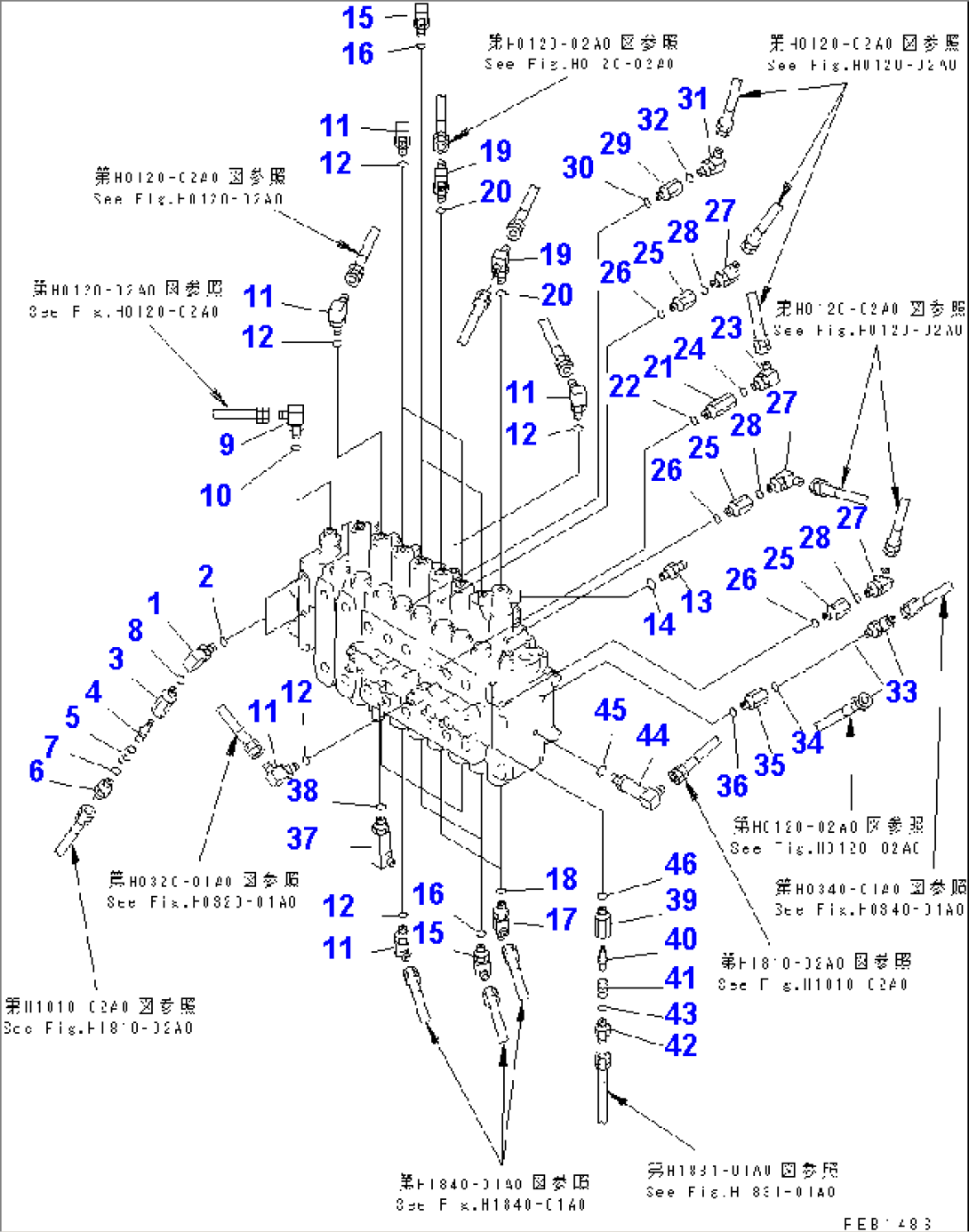 MAIN VALVE (CONNECTING PARTS) (1 ACTUATOR)(#10001-11999)
