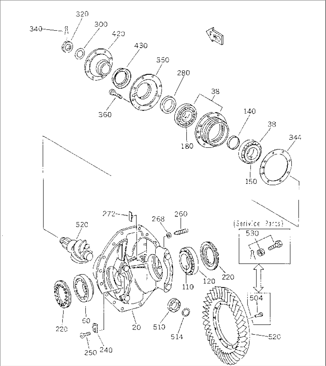 REAR DIFFERENTIAL GEAR (2/1)(#303072-)
