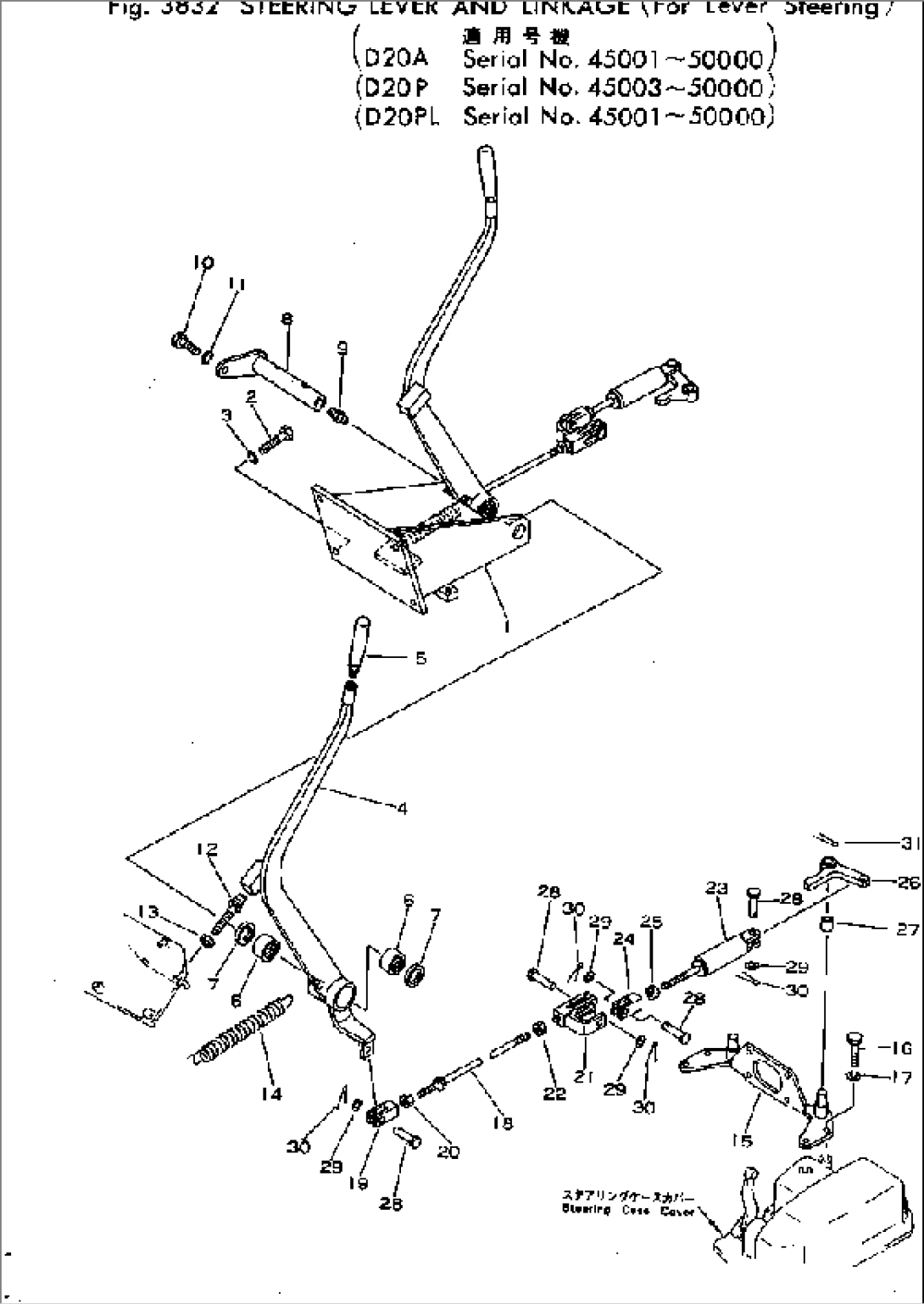 STEERING LEVER AND LINKAGE (FOR LEVER STEERING)(#45001-50000)