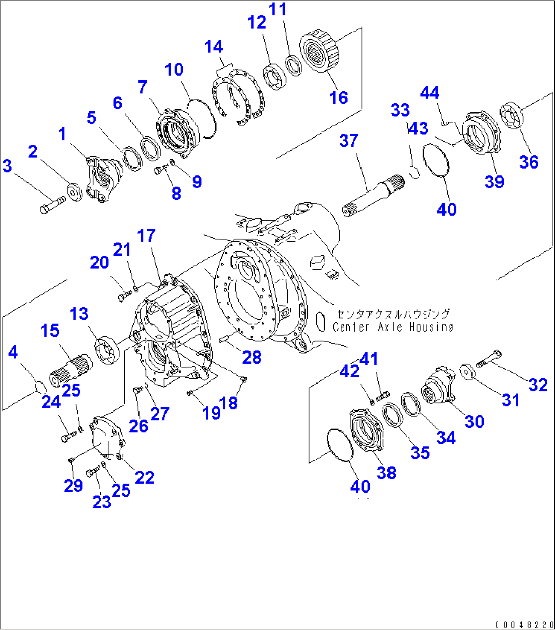 CENTER AXLE (TRANSFER)(#7001-)
