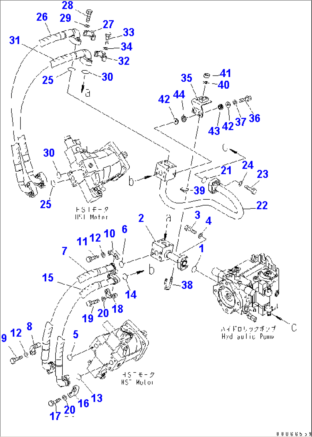 HST OIL LINE (MAIN LINE) (FOR EMERGENCY STEERING)(#70001-)