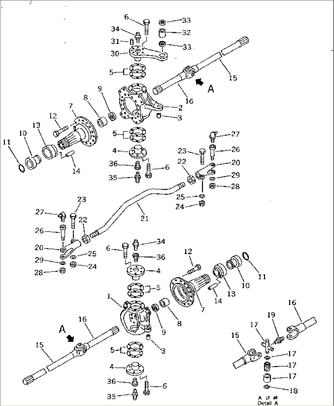 FRONT AXLE (KNUCKLE AND TIE ROD)