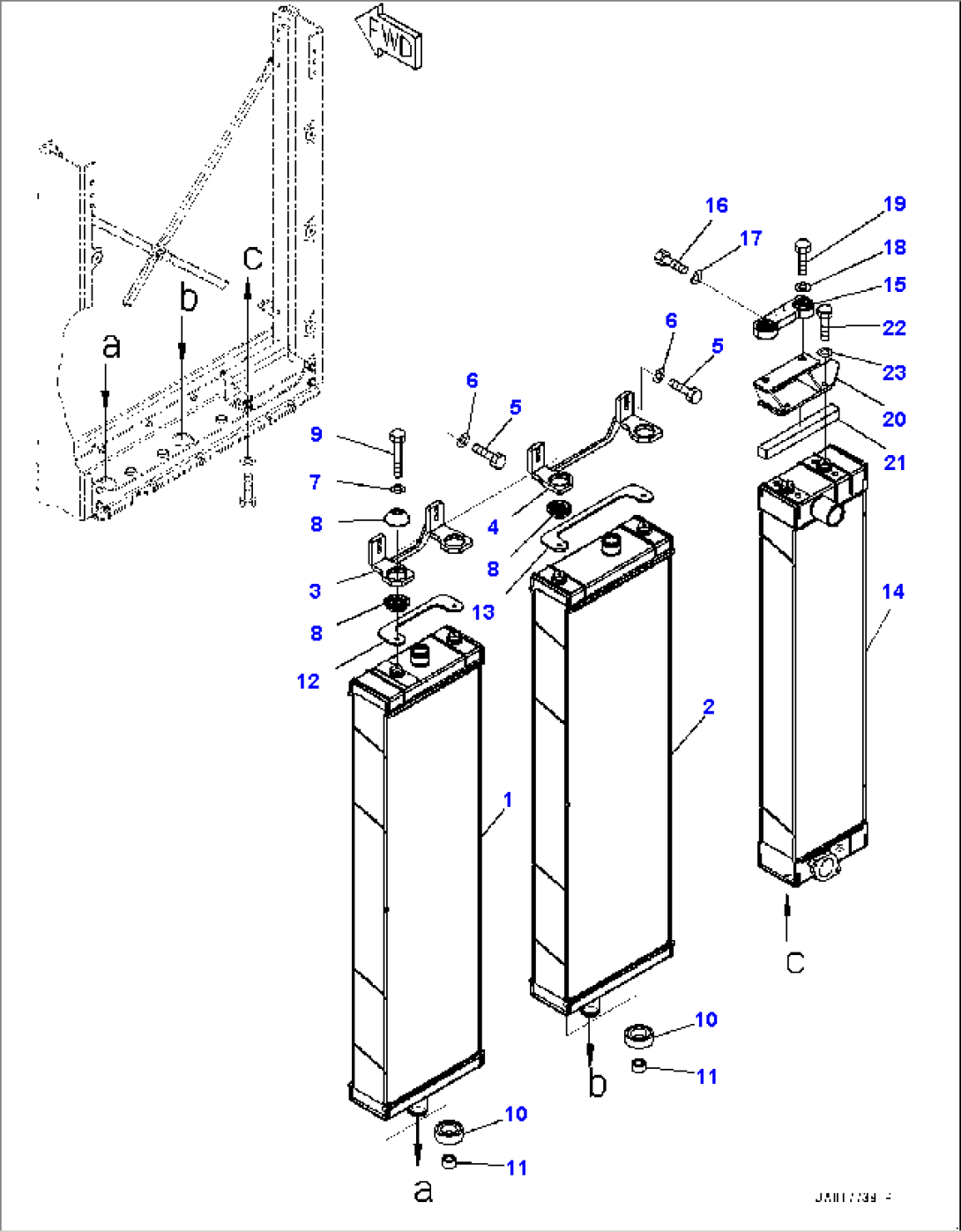 Cooling System, Radiator Core and Aftercooler (#22001-)