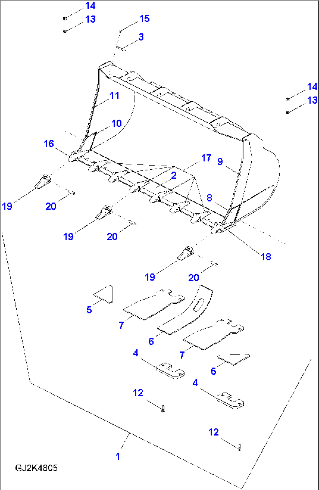 BUCKET (1.9CBM) (WITH TEETH) (TYPE C)