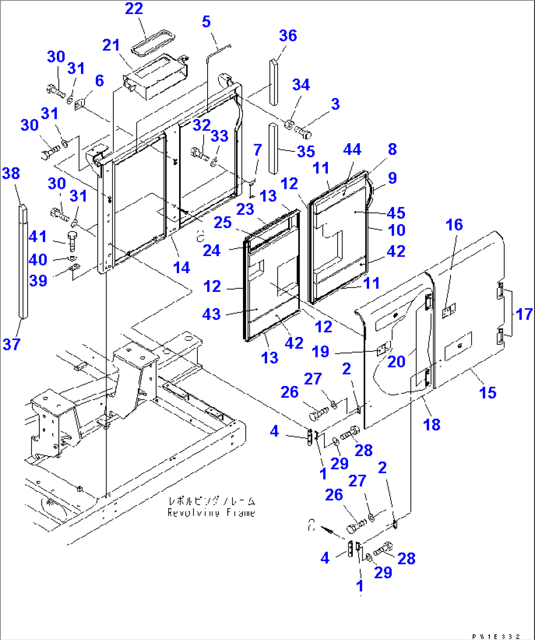 LEFT SIDE COVER (MACHINE CAB) (FOR C/W REMOVER)(#11001-)
