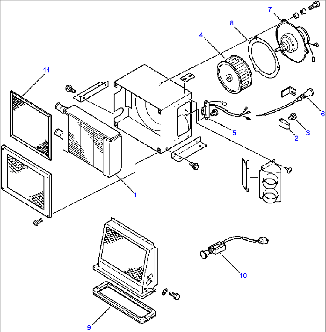 HEATER ASSEMBLY KOMATSU - S/N A20001 THRU A20157