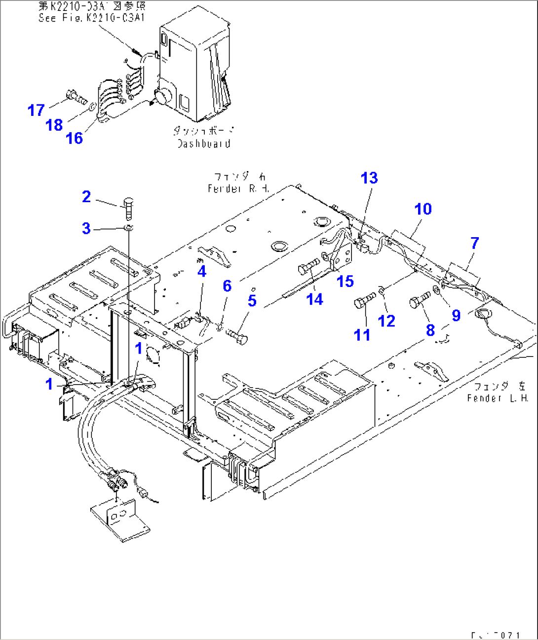WIRING CLAMP (FENDER AND REAR SUPPORT) (WITHOUT SHOE SLIP CONTROL) (COLD WEATHER (B) SPEC.)