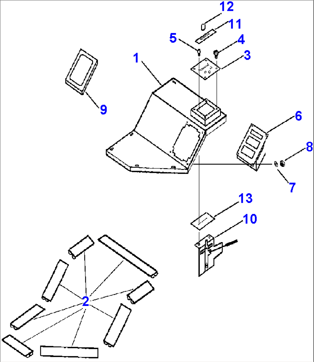 FIG NO. 5531B HEATER AND AIR CONDITIONING UNIT TOP COVER ASSEMBLY