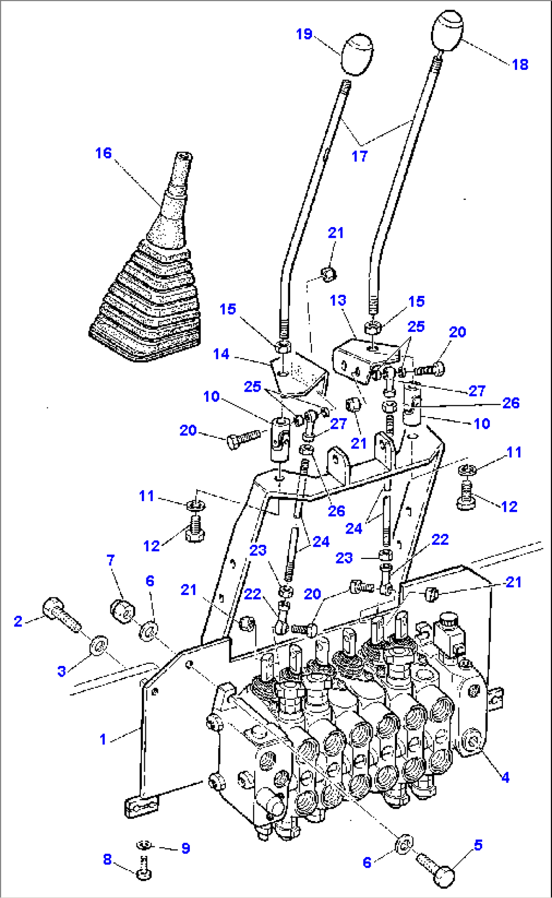 BACKHOE CONTROL LEVERS