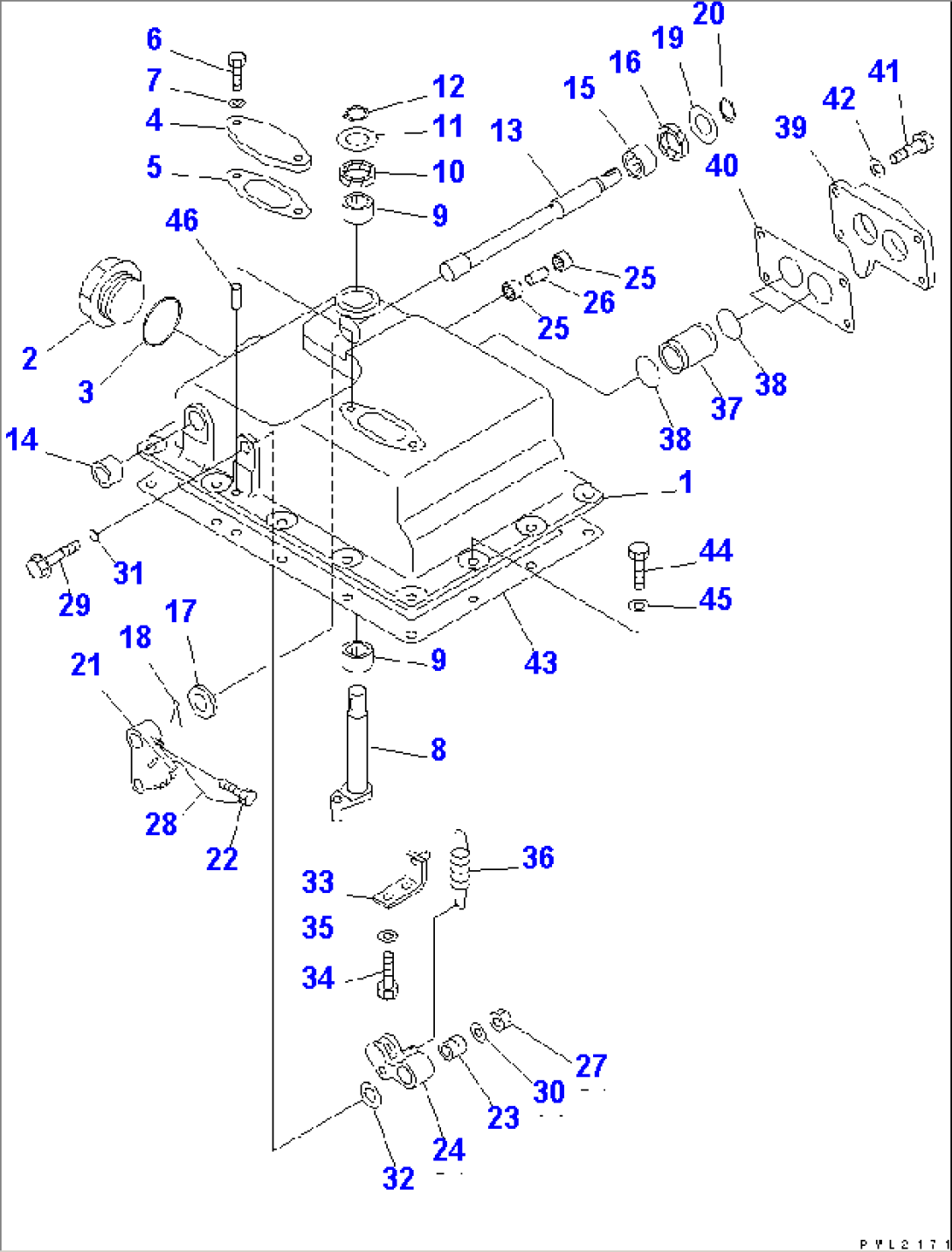 TRANSMISSION VALVE COVER AND LEVER