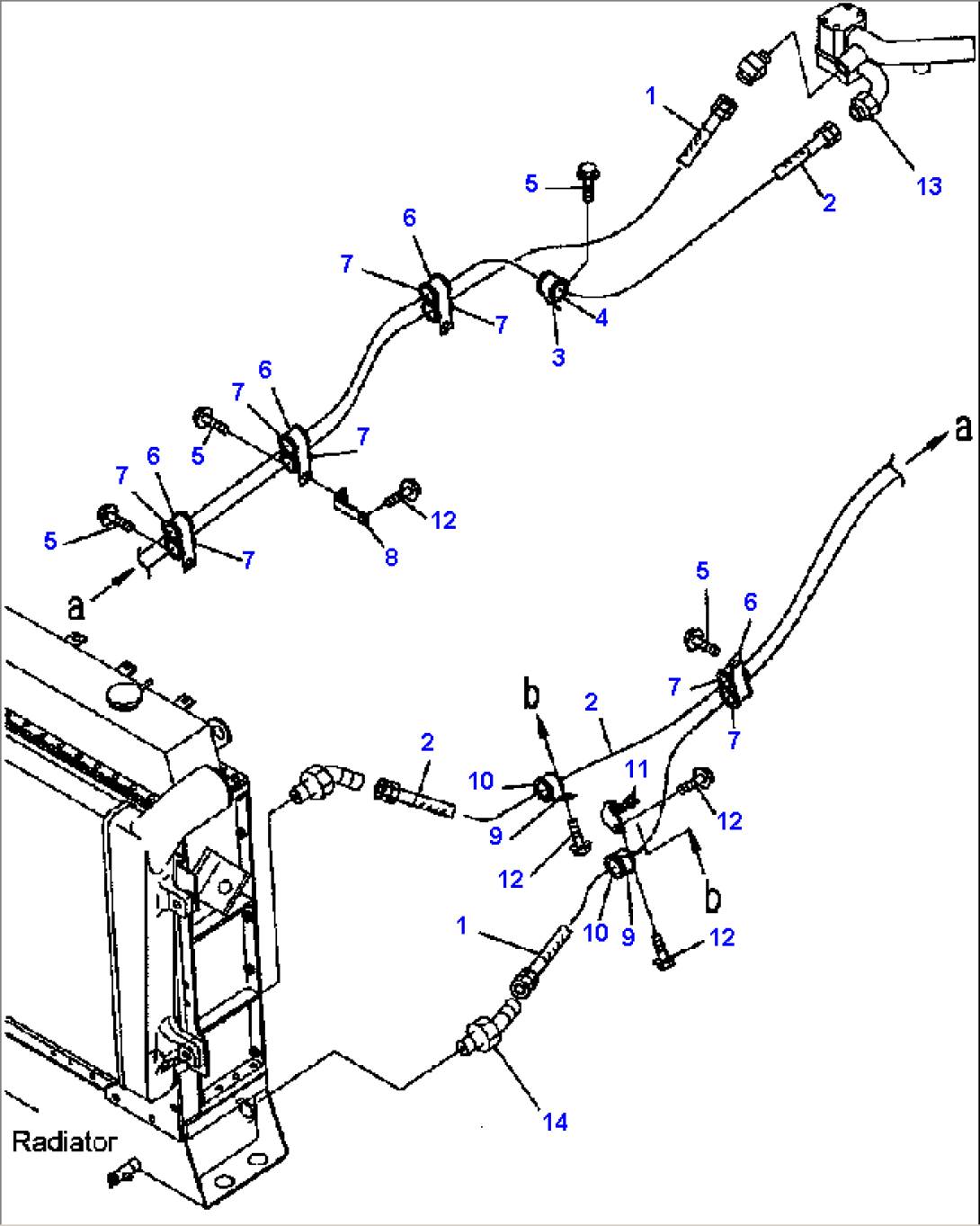 FIG. H3410-03A0 HYDRAULIC PIPING - RADIATOR COOLING LINE