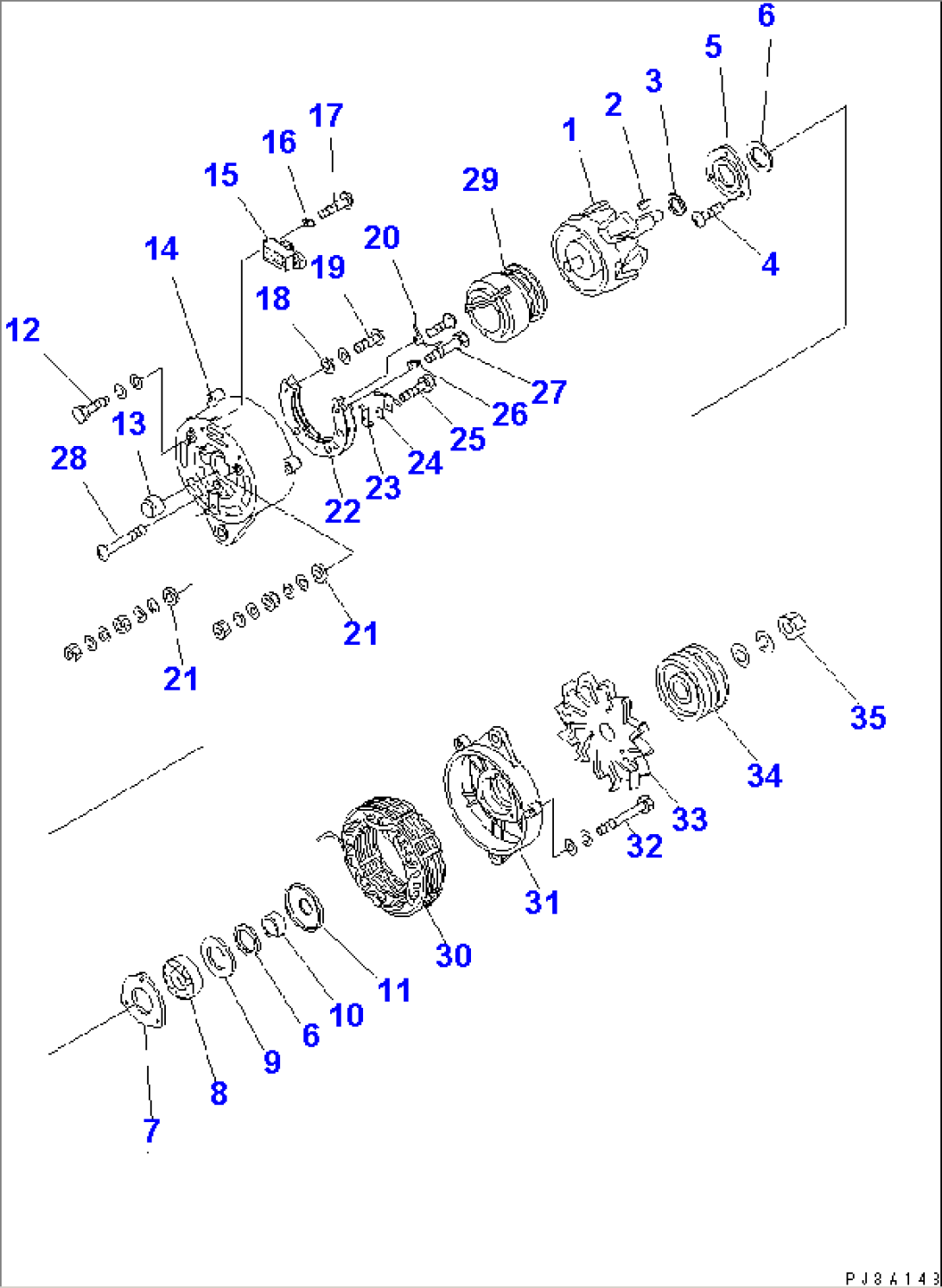 ALTERNATOR (800W)(35A)(#45475-)