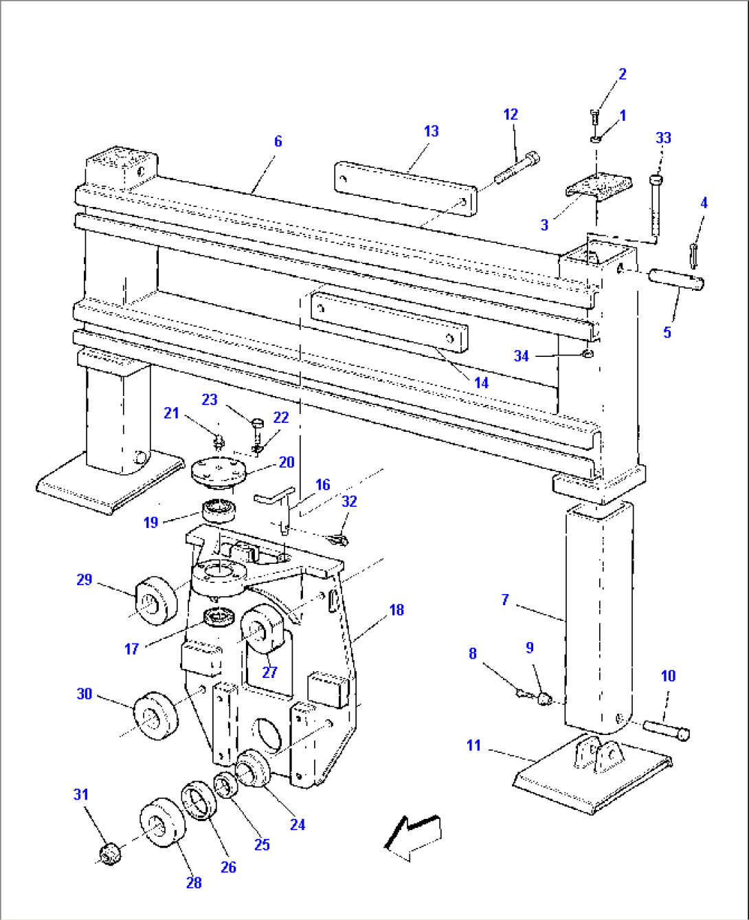 FIXED FRAME AND SLIDING PLATE