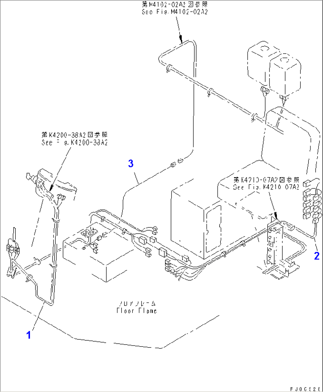 FLOOR (WIRING HARNESS) (FLOOR LINE) (WITH 2-PERSONS CAB)(#55001-)