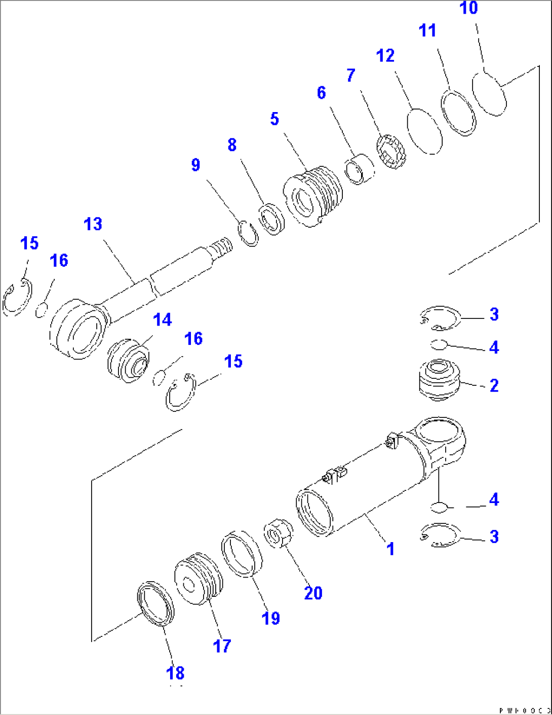TILT CYLINDER (POWER ANGLE POWER TILT DOZER)(#1001-1181)