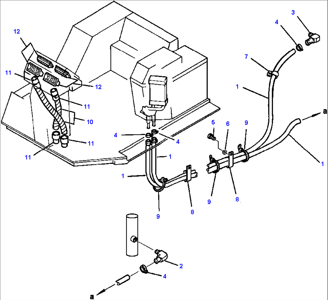 FIG NO. 5533 CAB HEATER AND DEFROSTER PIPING