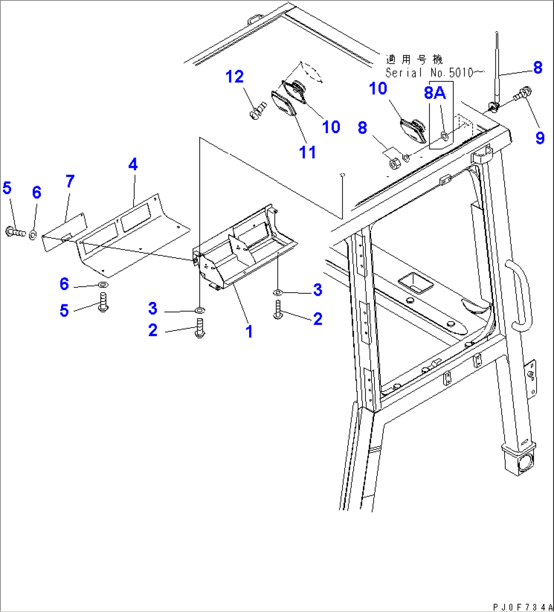 ROPS CAB (RADIO LESS) (FOR U.S.A.)(#5001-5097)